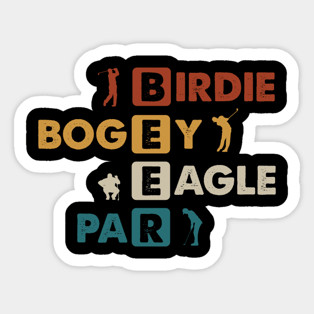 Birdie Bogey Eagle Par Beer Funny Golf Golfing Golfer Gift Sticker by Kagina